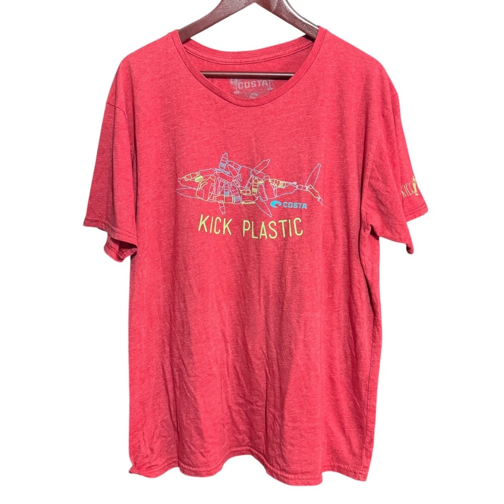 Costa Shirt Mens 2XL Red Short Sleeve Crew Neck T Shirt Graphic Print